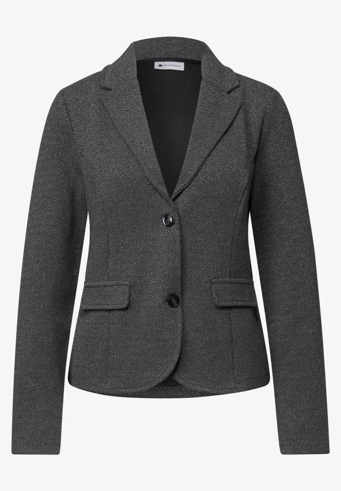 Street One elegant gråmeleret Blazer med Glimmer