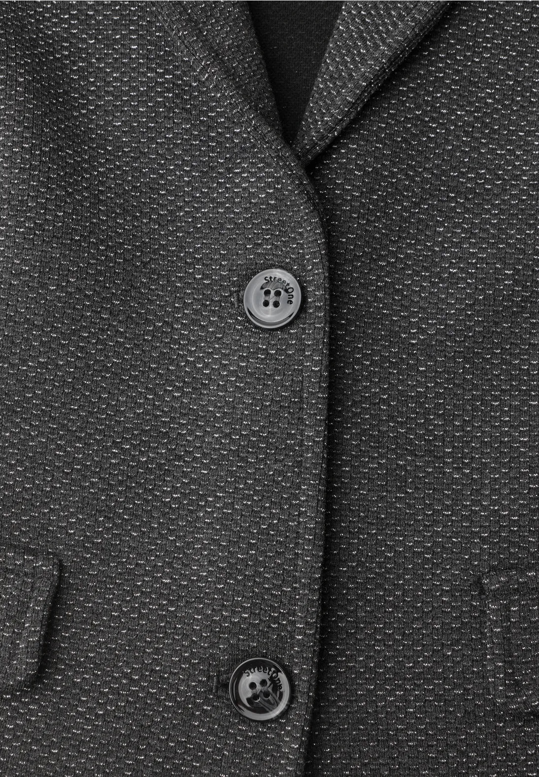 Street One elegant gråmeleret Blazer med Glimmer
