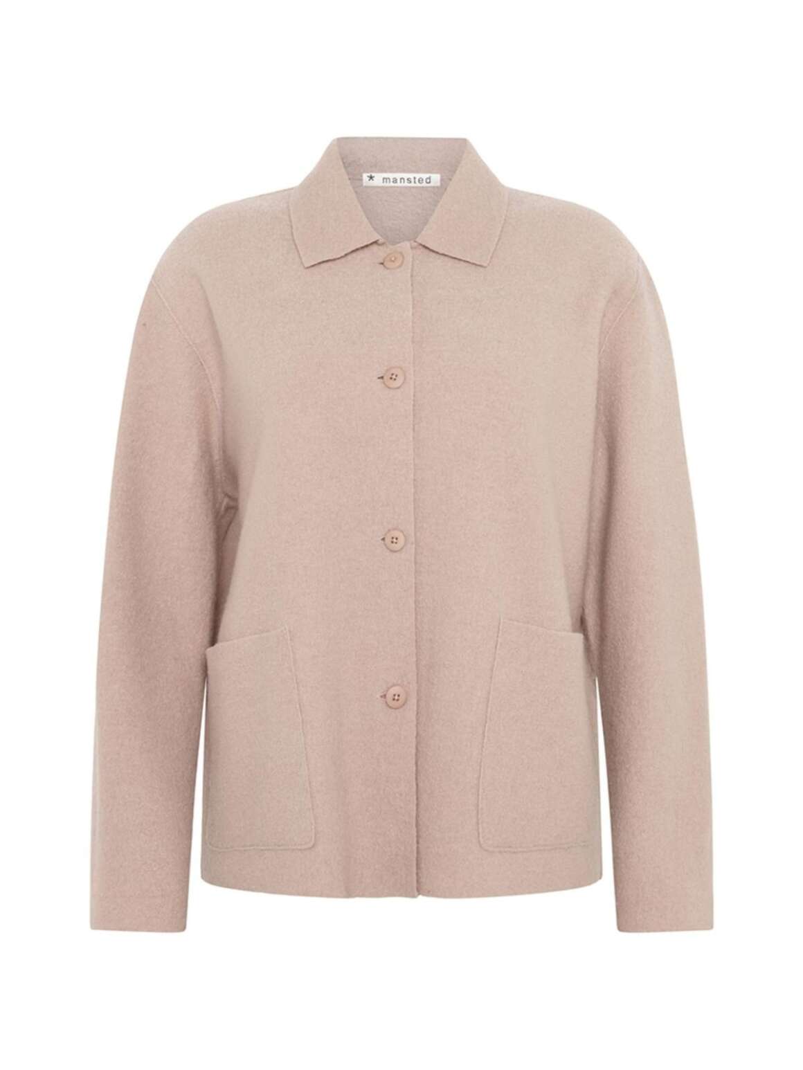 Mansted Lake cardigan cold rose med krave og knapper
