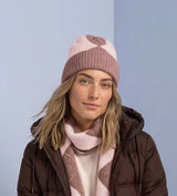 Street One Beanie Argyle Knit – Strikhue i Vintage Blush med Argyle-Mønster