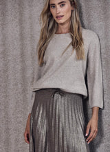 Street One - Midi plissé nederdel - glimmer beige