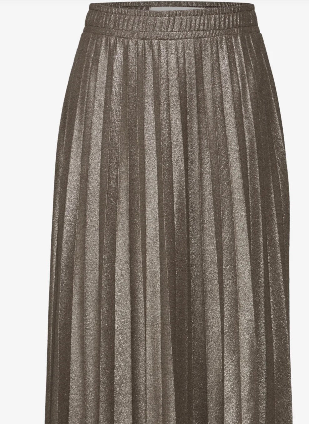 Street One - Midi plissé nederdel - glimmer beige
