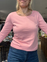 Street One Pania 317659 T-shirt i powder pink med 3/4-ærmer og rund hals