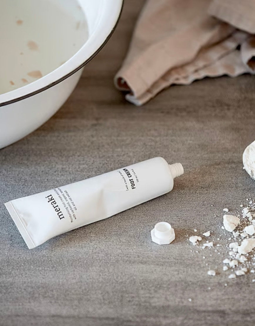 Meraki Foot Cream White – Økologisk og plejende fodcreme med naturlige ingredienser. Fås hos butikbravos.dk
