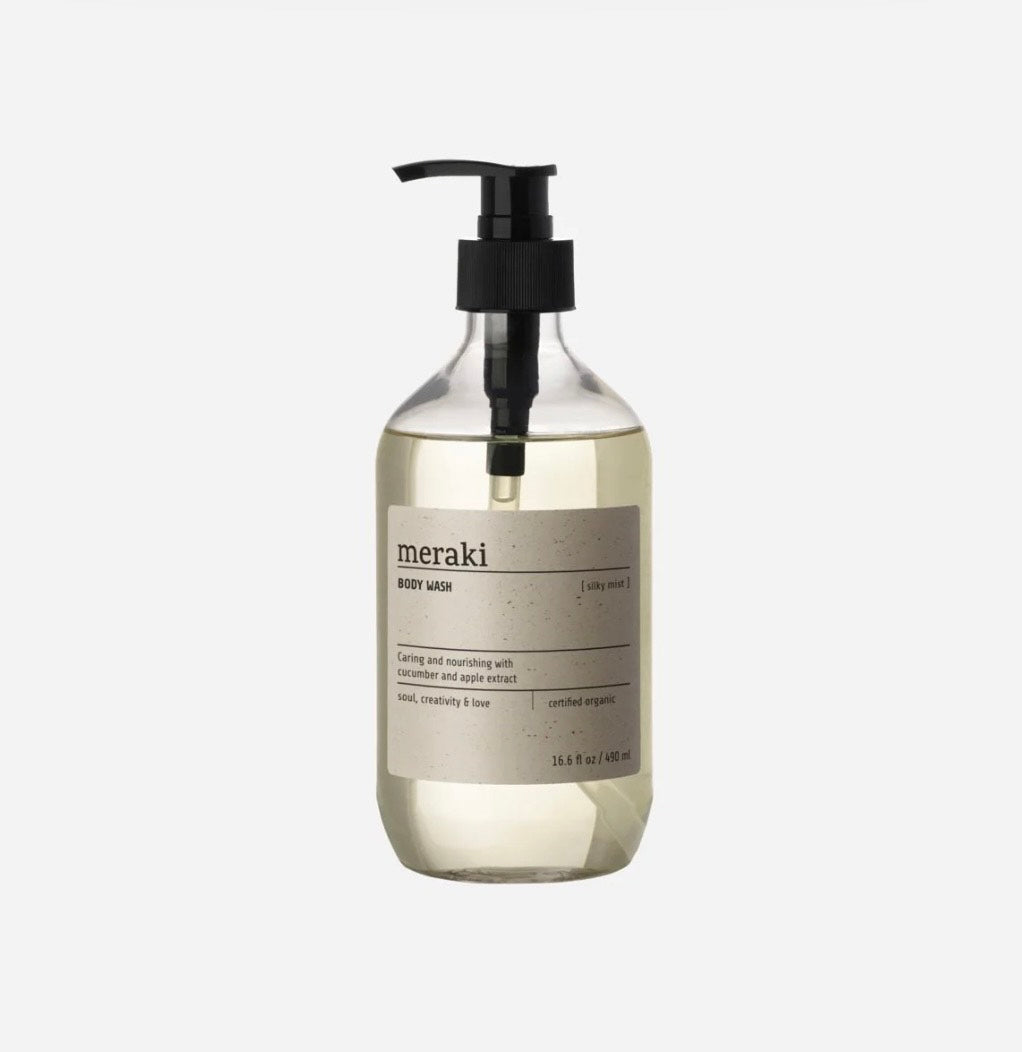 Meraki Body Wash Silky Mist 490 ml – vegansk kropssæbe med aloe vera