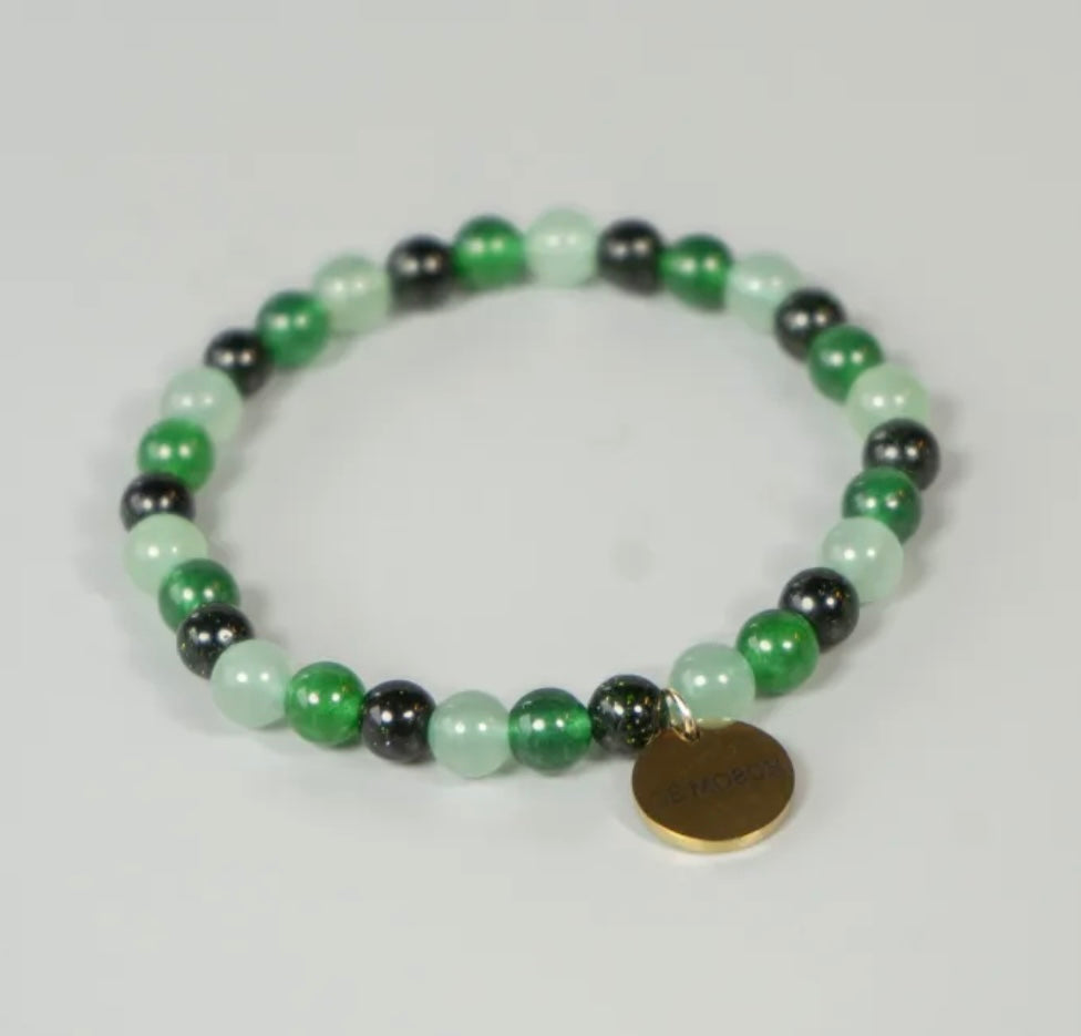 Le Mosch - Haniel armbånd i Grøn natursten mix 6 mm