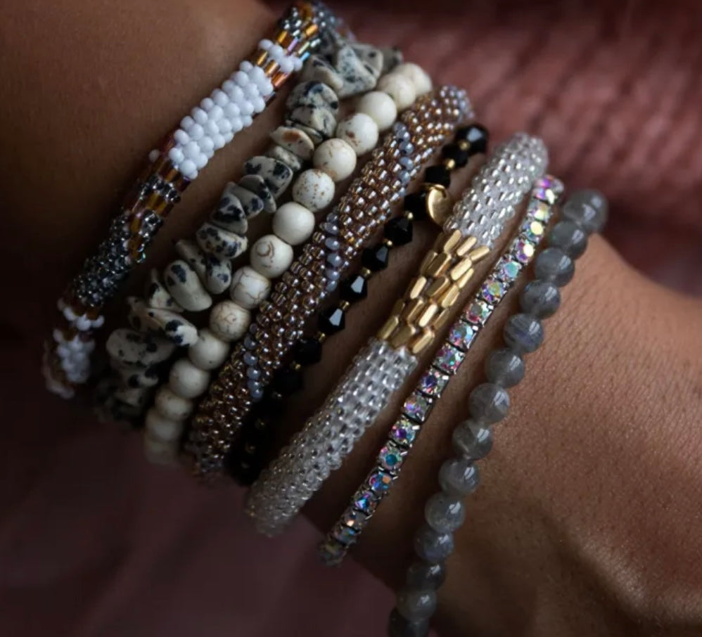 Le Mosch - Haniel armbånd Grå labradorit natursten 6mm