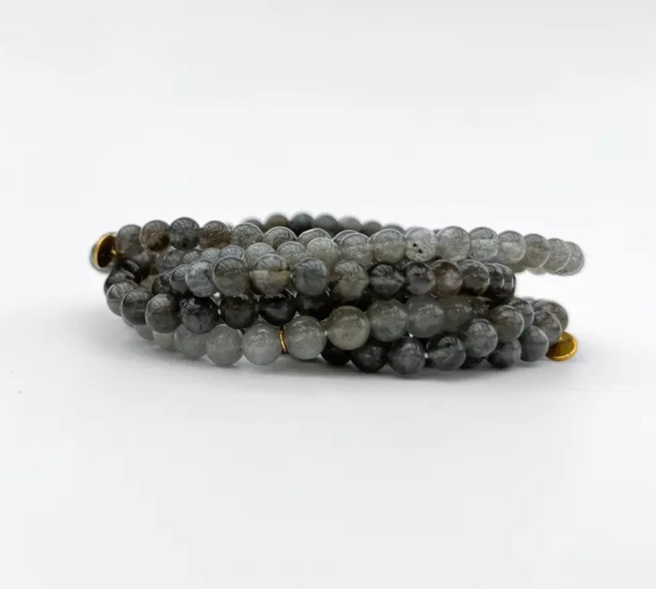 Le Mosch - Haniel armbånd Grå labradorit natursten 6mm