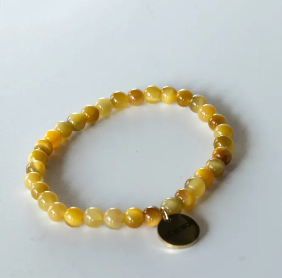 Le Mosch - Haniel armbånd Gul tigerøje natursten 6mm