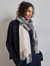 Street One - Langt Jacquard Tørklæde - Breezy Beige