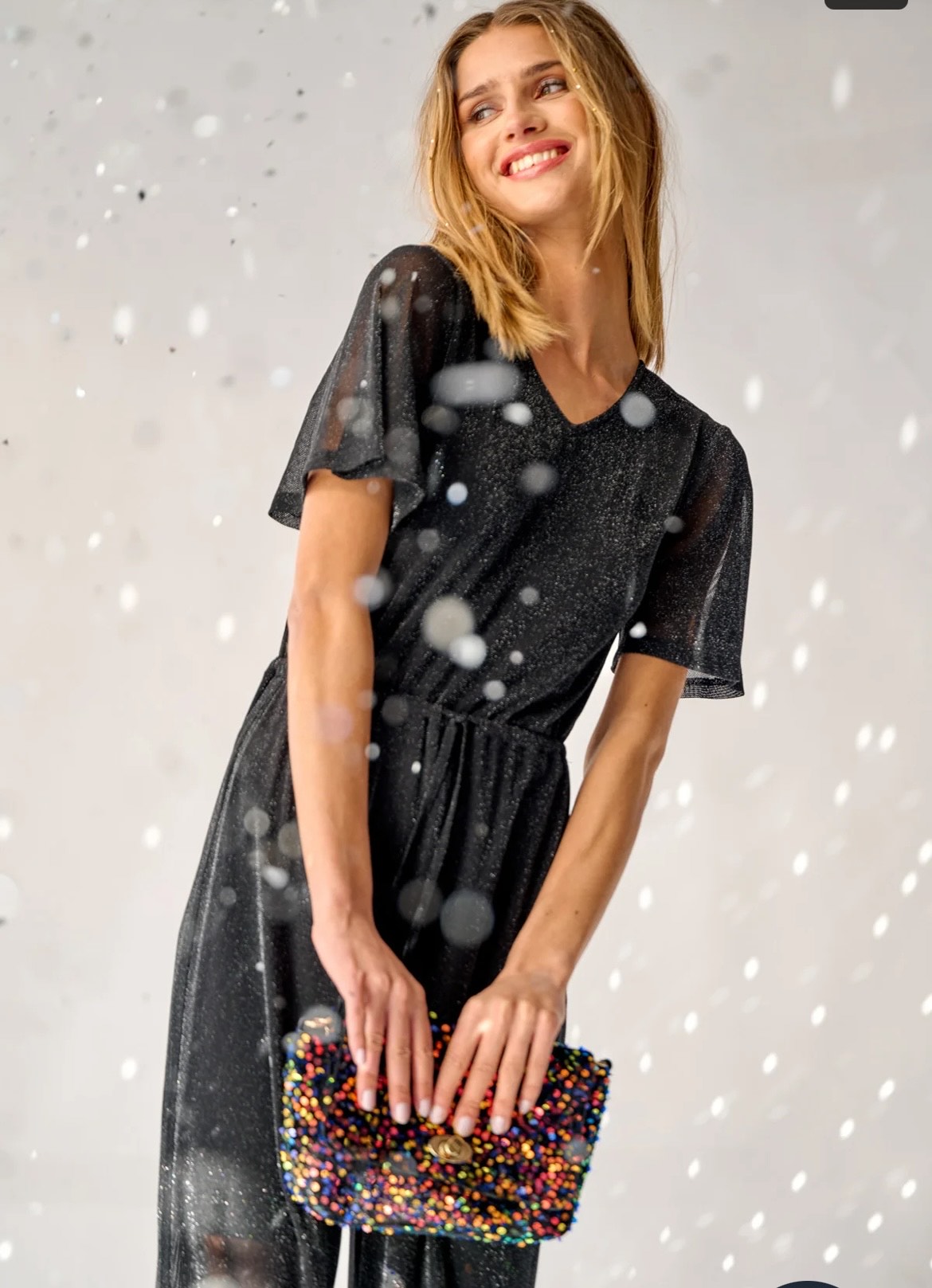 Noella - Virginia Onepiece - Sort glimmer