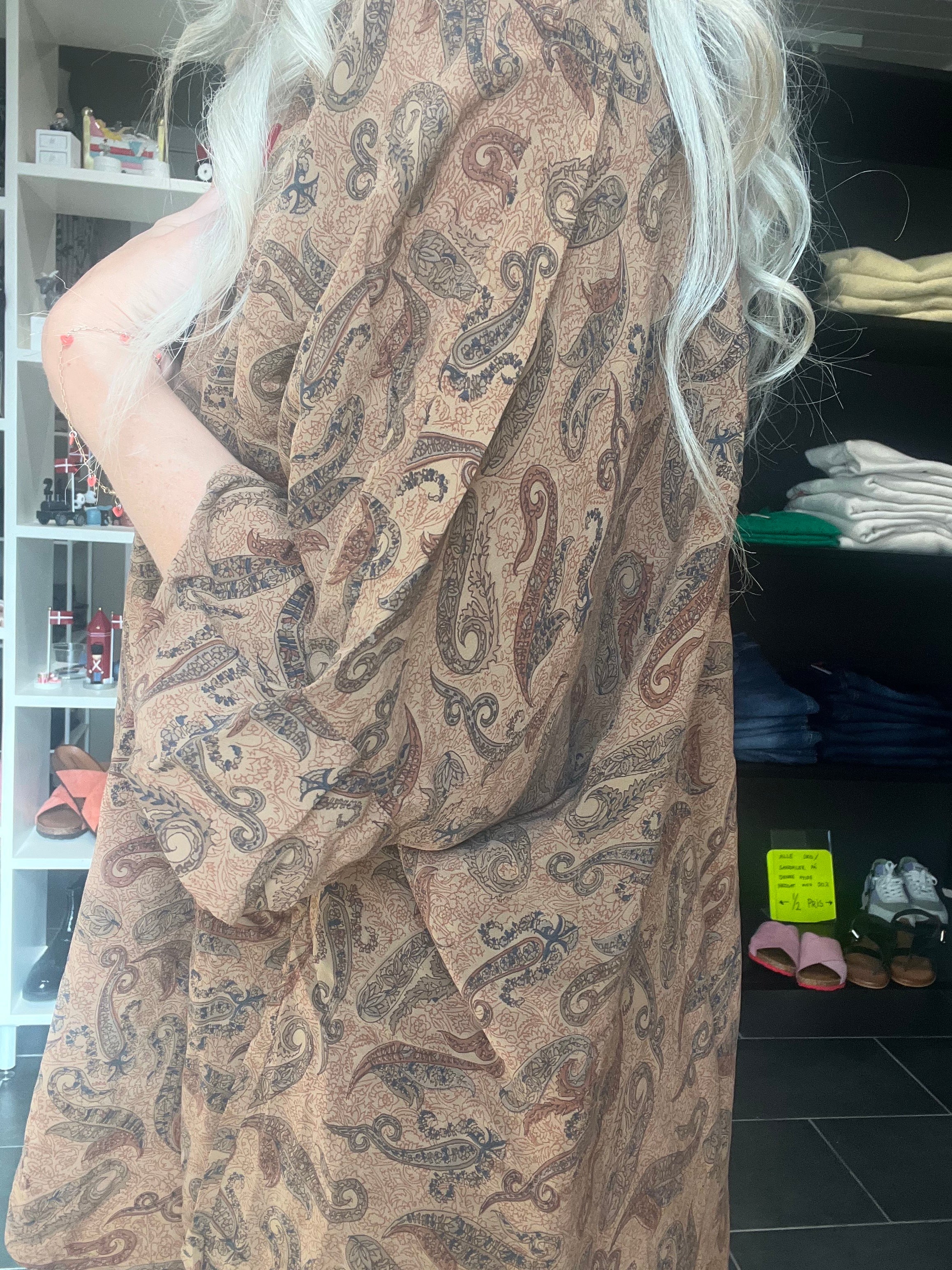 Vintage sari-silke med patina – Cofur Diva Blouse S65, unika