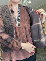 Cofur Teddy Vest T117C – unika OneSize i bomulds-teddy med genanvendt silkefór