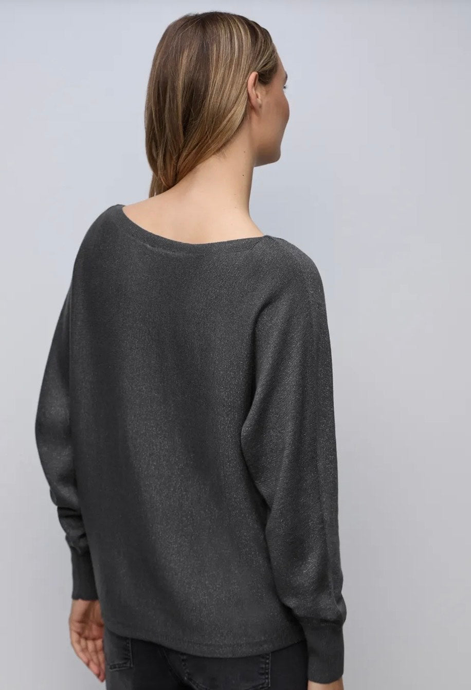 Street One pullover med elegant glimmerlook