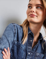 Casual fit lyocell-denim – Street One denim tencel blouse medium blue