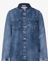 Denimskjorte med brystlommer og knaplukning – Street One 345325