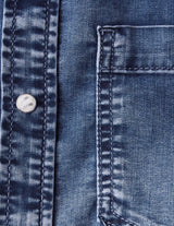 Denimskjorte med brystlommer og knaplukning – Street One 345325