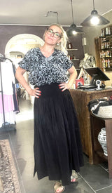 Upcyclet sari-silke med unika præg – Cofur IVY Blouse S255