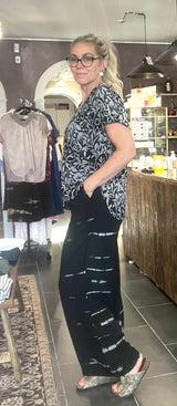 Cofur Sophie Pant S67 – sort/grå unika silkebuks (M/L)