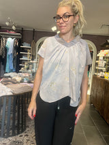 Cofur IVY Blouse S255 – sart lavendel OneSize silkebluse i vintage sari-silke