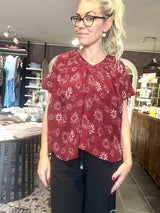 Cofur IVY Blouse S255 – bordeaux OneSize silkebluse i vintage sari-silke