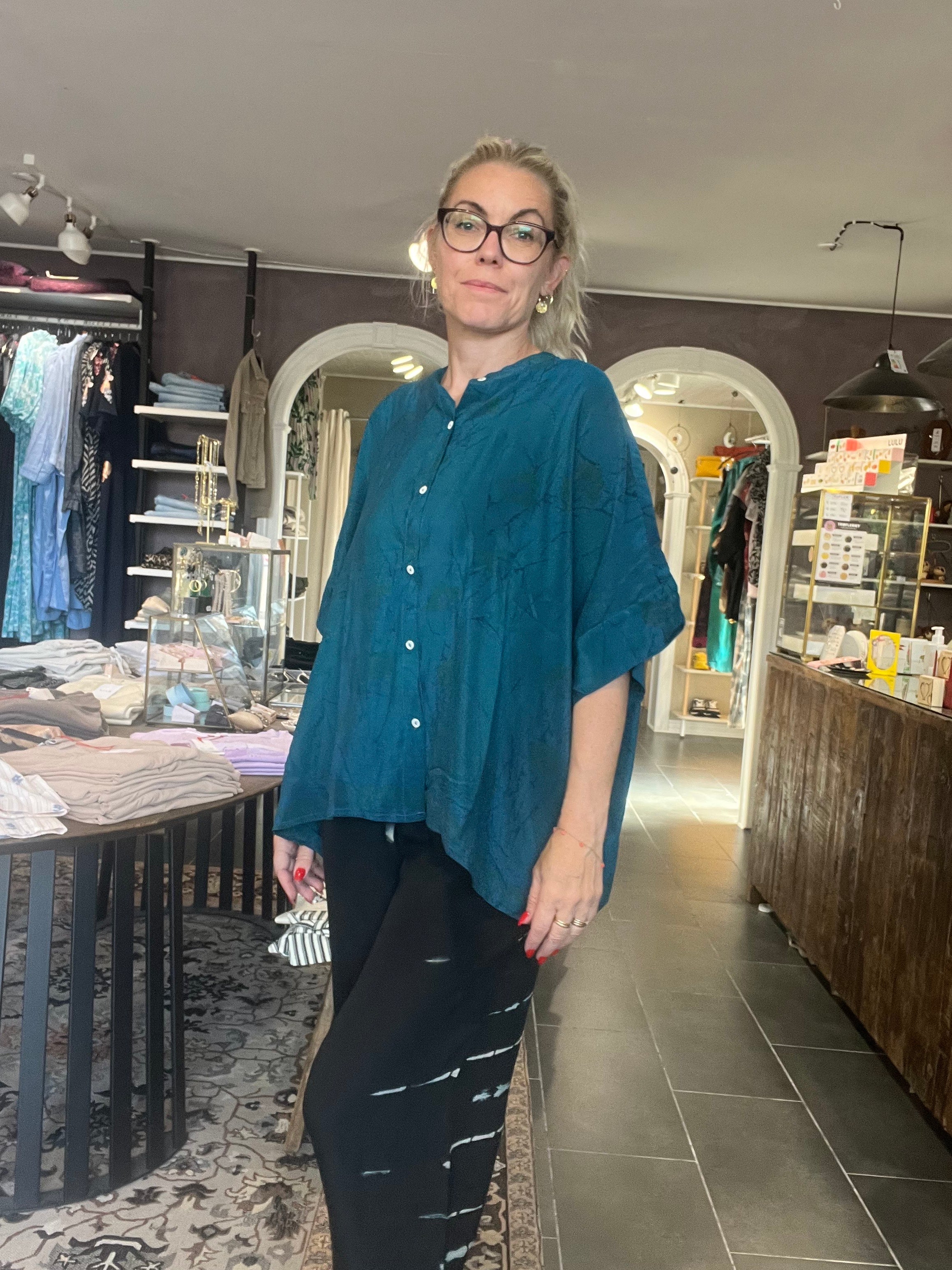 Vintage sari-silke med patina – Cofur Diva Blouse S65, unika