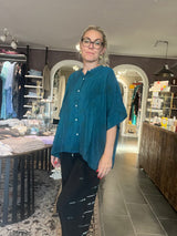 Vintage sari-silke med patina – Cofur Diva Blouse S65, unika