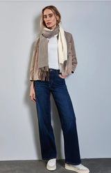 Street One - Blødt jacquard tørklæde - beige