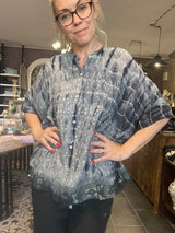 Vintage sari-silke med patina – Cofur Diva Blouse S65, unika