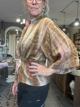 Unik sari-silke kimono fra Cofur – dækker overarmen, kan bruges åben eller lukket