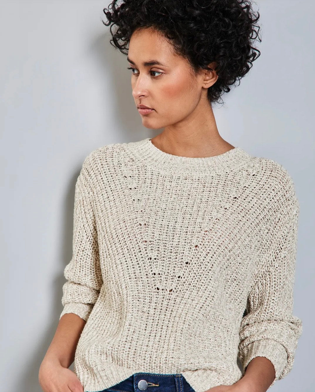 Street One - Sweater med strikmønster - Cloud cream