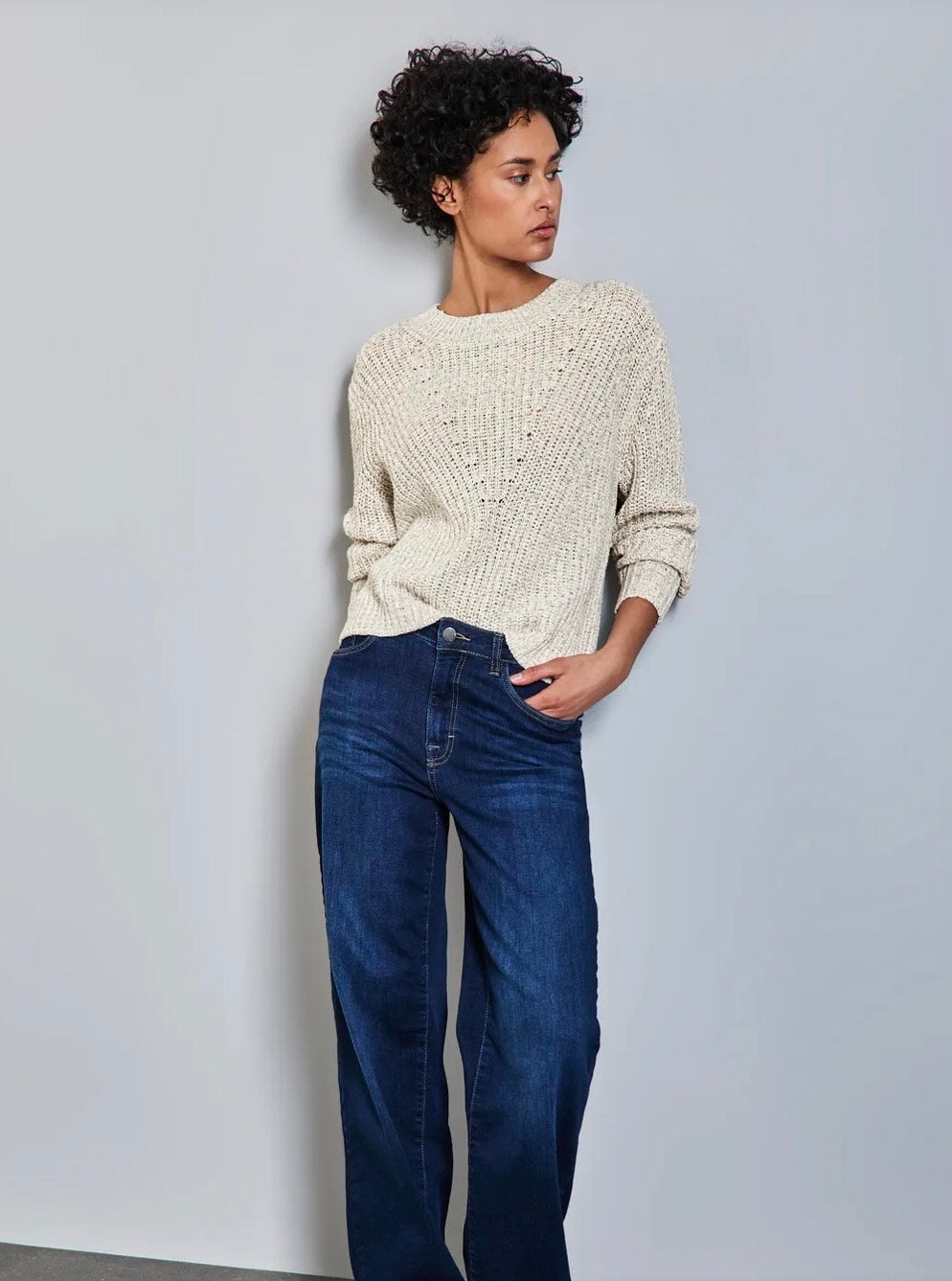 Street One - Sweater med strikmønster - Cloud cream
