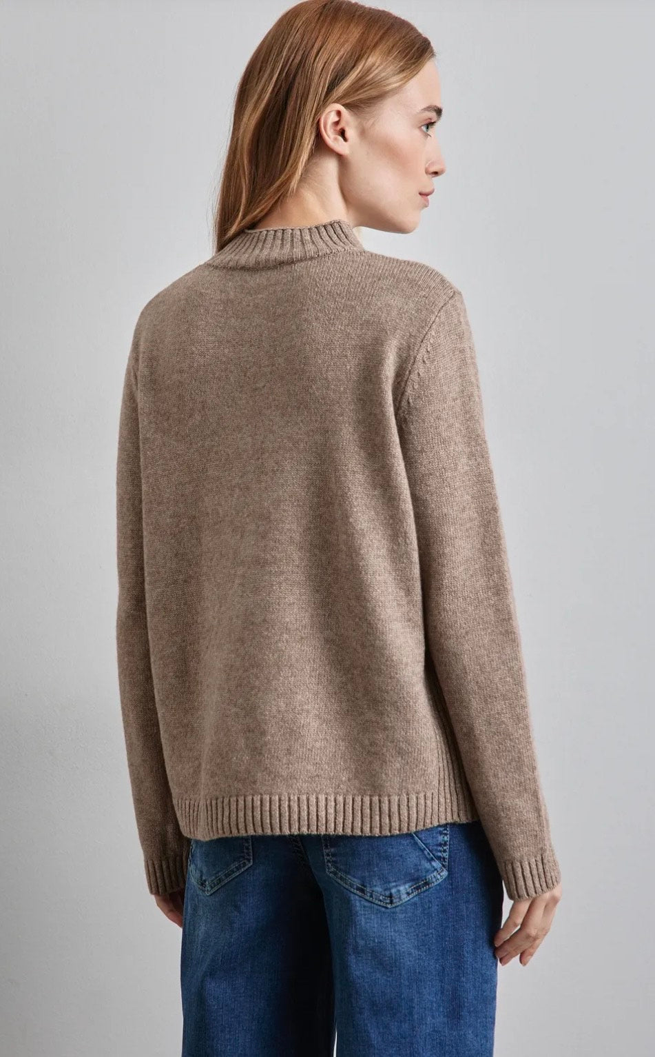 Street One - Strikket Sweater m/høj hals - Flere Farver
