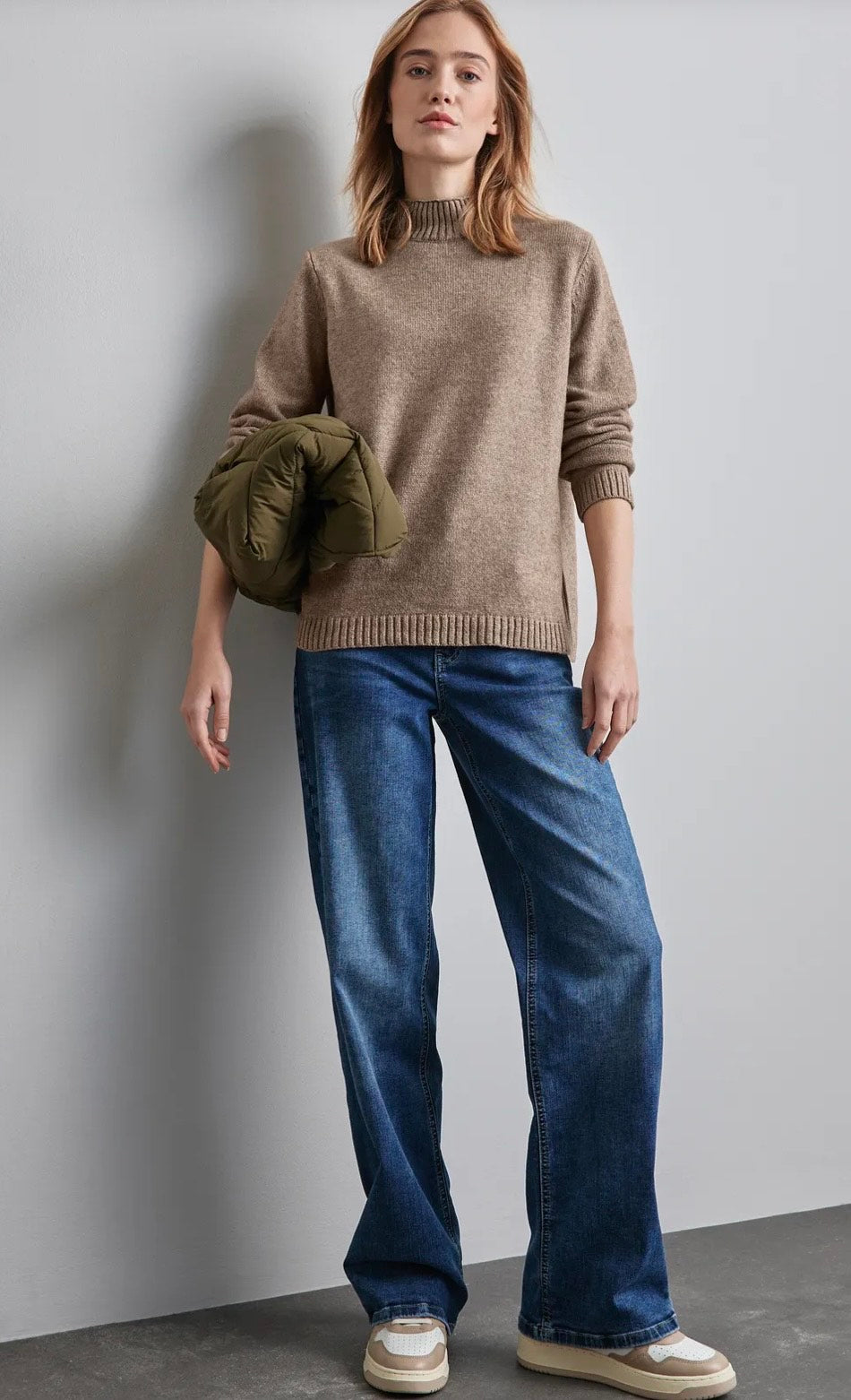 Street One - Strikket Sweater m/høj hals - Flere Farver