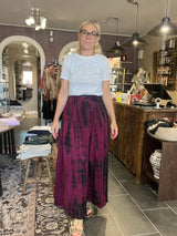 Cofur Jackie Skirt S207S – bordeaux unika silkeskørt (S/M)