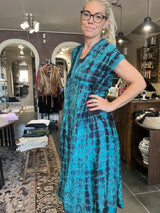 Vintage sari-silke med smuk tie-dye patina – Cofur Casual Dress Long