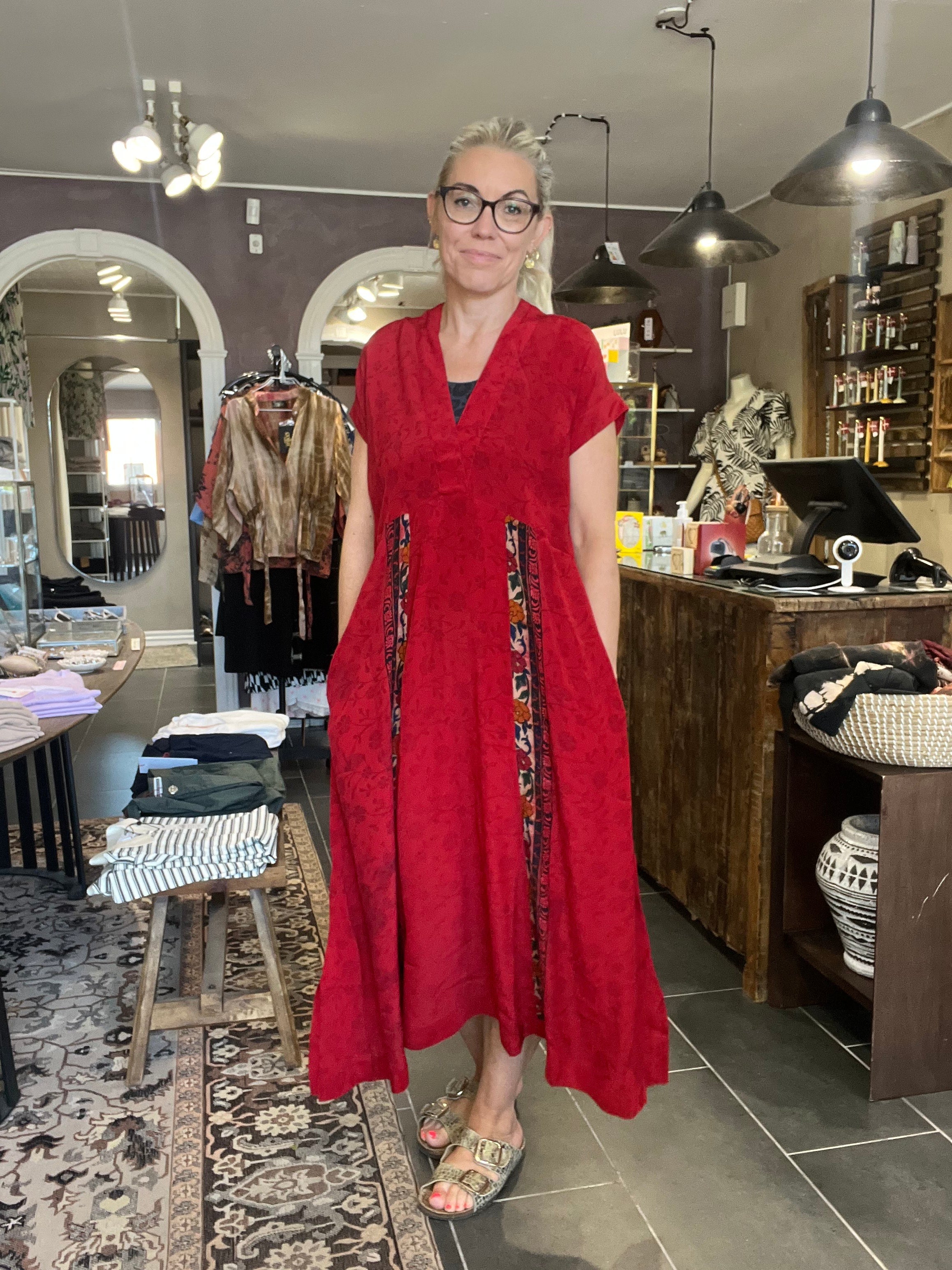 Vintage sari-silke med smuk patina – Cofur Casual Dress Long S310