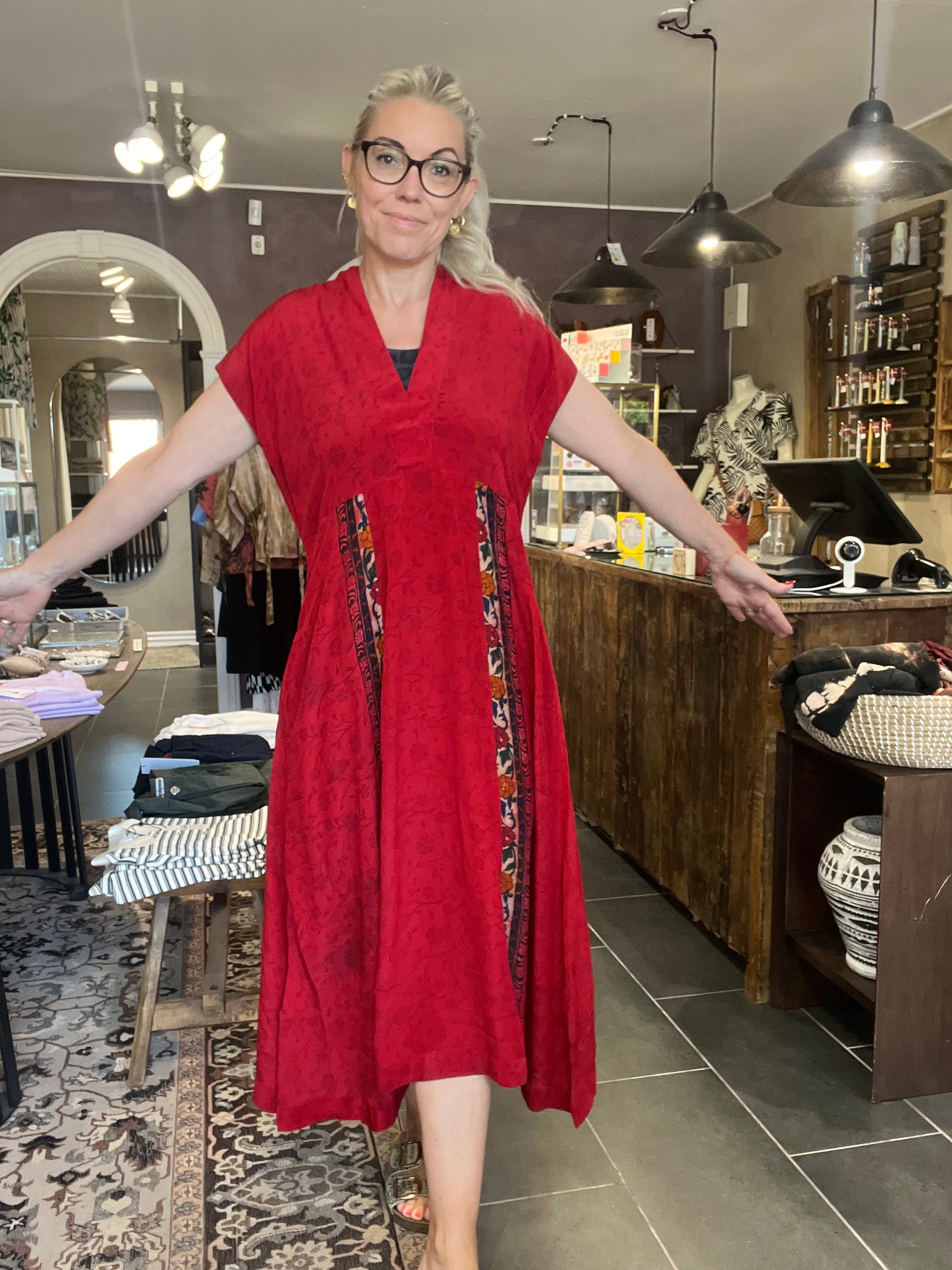 Vintage sari-silke med smuk patina – Cofur Casual Dress Long S310
