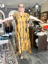 Vintage sari-silke med smuk tie-dye patina – Cofur Casual Dress Long