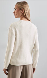 Street One - Sweater med struktur - Cream White