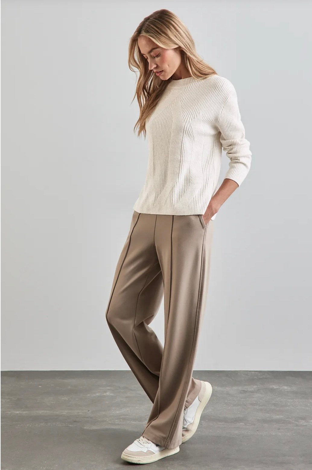 Street One - Sweater med struktur - Cream White