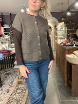 Relaxed fit strikvest – Mansted KOMMA, brown