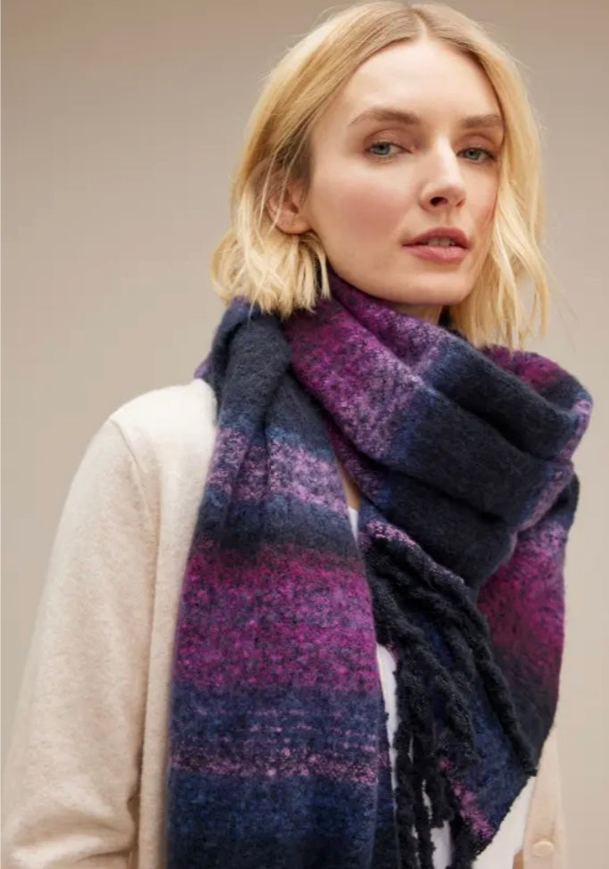Street One Cosy Big Longscarf 572331 – langt multicolor halstørklæde med frynser