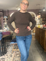 Mansted NECTARINE strik i 29 Dark Brown – front