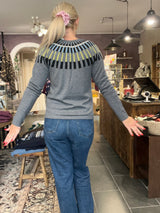 JOSEPHINE pullover – side/ryg, relaxed fit og raglan, 92 Mercury