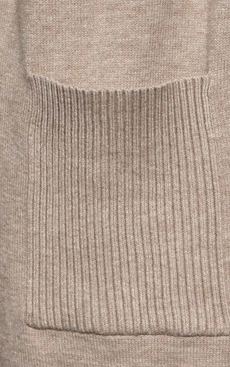 Ribstrikkede lommer – Street One Cosy Open Cardigan Warm Taupe