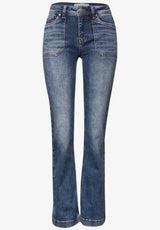 Street One Bootcut HW Jeans 380355 i medium blue – high waist slim fit jeans