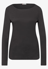 Street One Basic shirt New Lanea 324176 – langærmet bluse med bådhals