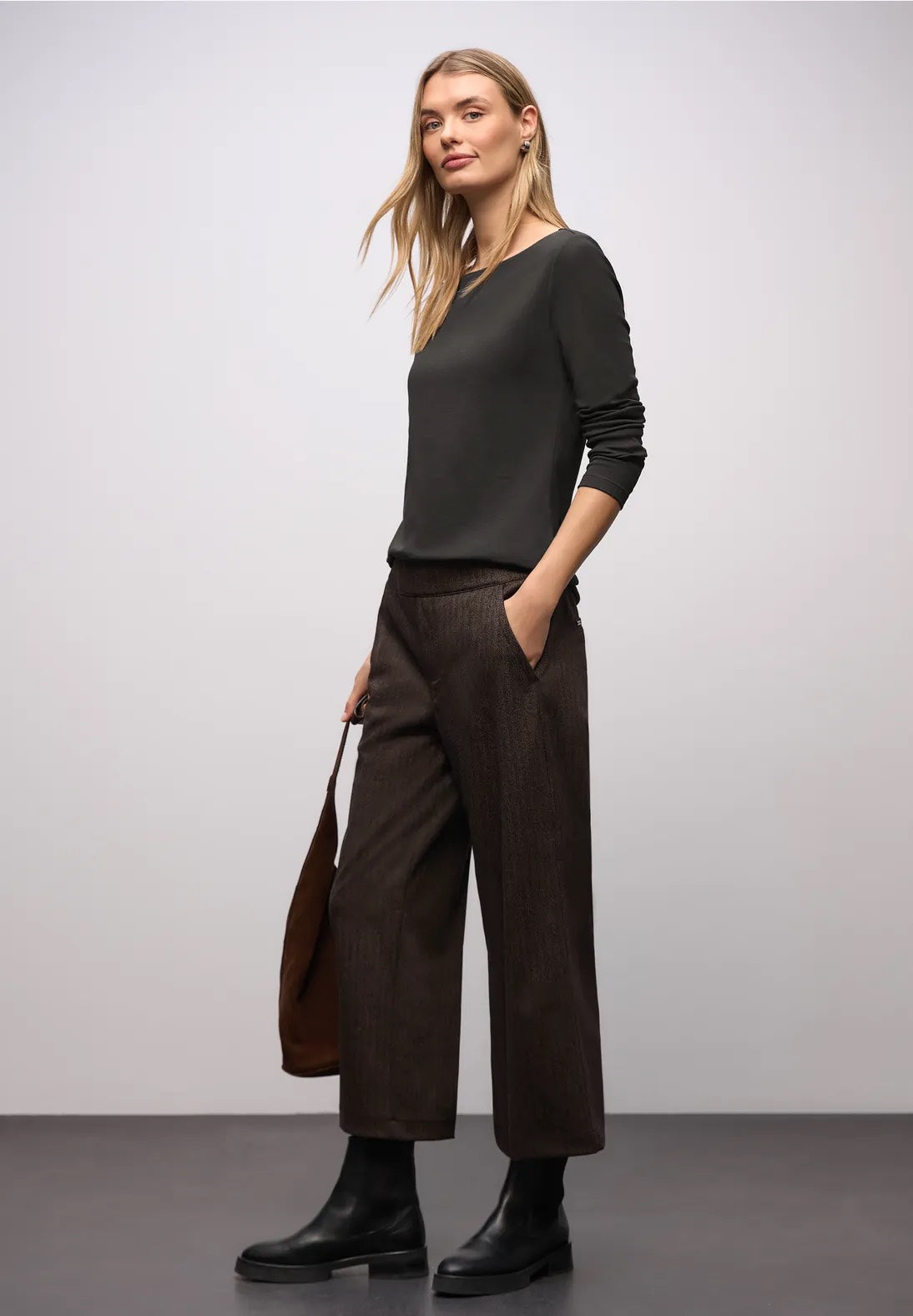 Street One Basic shirt New Lanea 324176 – langærmet bluse med bådhals