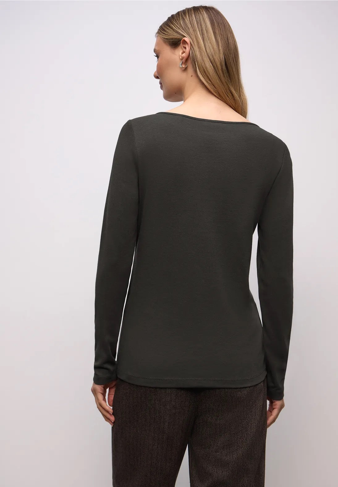 Street One Basic shirt New Lanea 324176 – langærmet bluse med bådhals